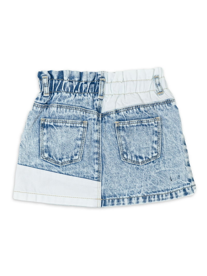 【WONDER WONDER】Baya Vintage Black Blue Brown Denim Mini Sk Wonder Nation Girls Destructed Denim Skirt, Sizes 4-18