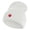 White, variant on Small Strawberry Applique Iron on Patched 12 Inch Long Knitted Beanie - Black OSFM