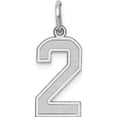 thumbnail image 1 of 14K White Gold 14Kw Medium Satin Number 2 Charm (16.13 X 8.21) Made In United States wsm02, 1 of 6