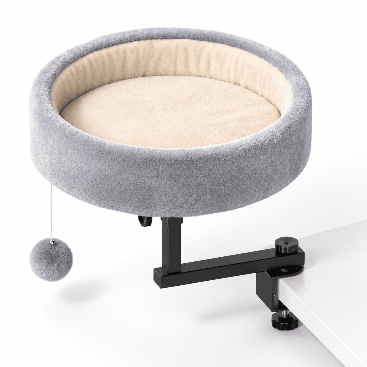 Grey 360° Rotating Adjustable Cat Desk Hammock Bed Holds Up to 50 Lbs