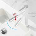 thumbnail image 3 of BRILLAR Grifo para lavabo de baño de latón blanco con manija única giratoria 360 - Grifo monomando para lavabo con un solo orificio, 3 of 5
