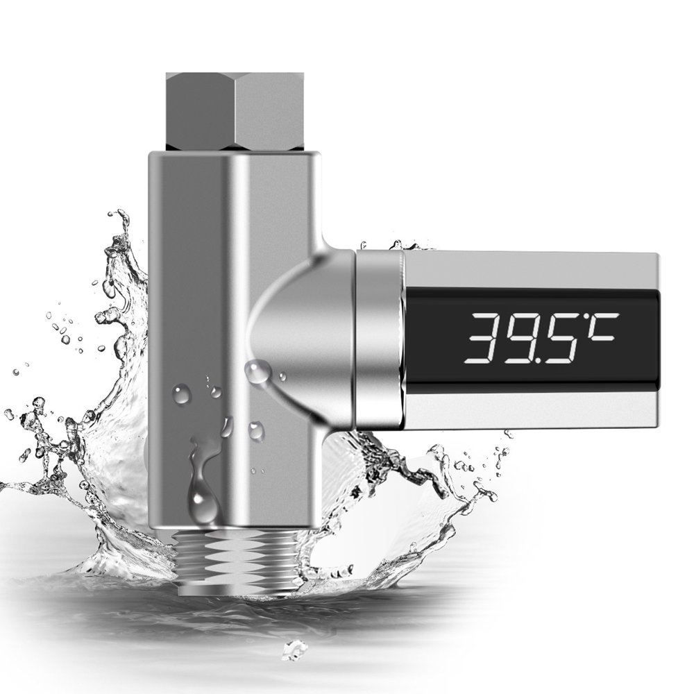 Shower Water Thermometer LED Display Temperture Monitor Home Water