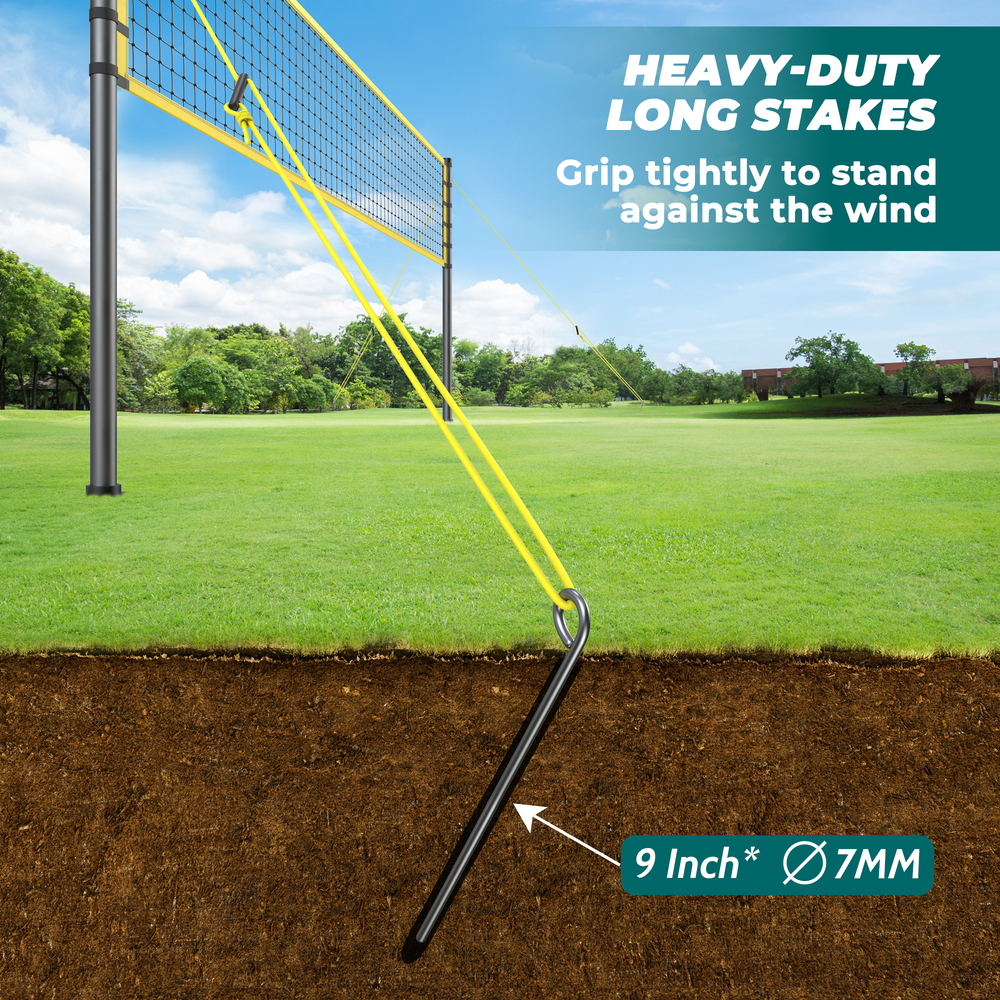Patiassy 32ft Adjustable Volleyball Net Set photo 6
