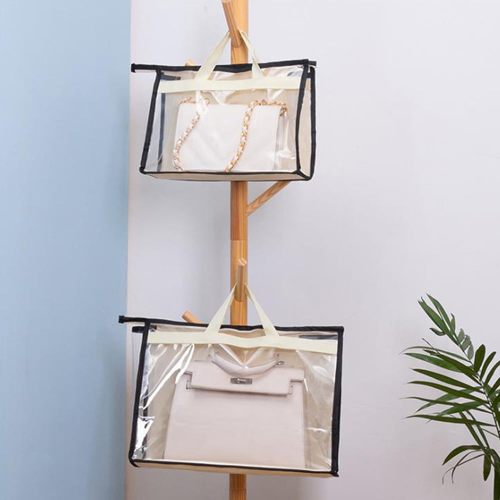  OLizee Stylish Handbags Closet Space-saving Storage Bag  Organizer Purse Holder PVC Dustproof Bag with Zipper and Handle : Home &  Kitchen