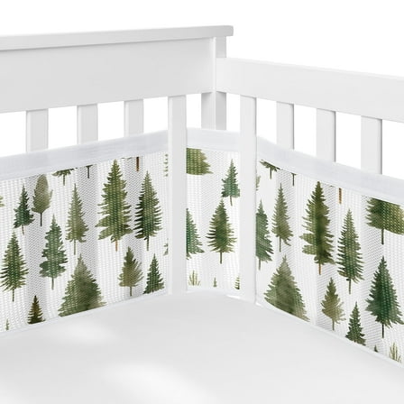 Sweet Jojo Designs   BreathableBaby Woodland Pine Tree Boy, Girl, Unisex/Gender Neutral Breathable Mesh Crib Liner