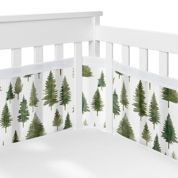 Sweet Jojo Designs   BreathableBaby Woodland Pine Tree Boy, Girl, Unisex/Gender Neutral Breathable Mesh Crib Liner