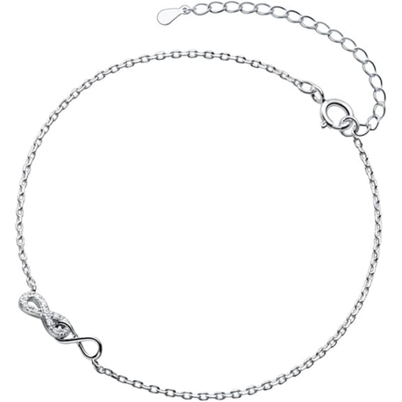 925 Sterling Silver Infinity Anklet for Women