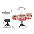 thumbnail image 2 of RUNROTOO 1Pack Realistic Sounds Kids Junior Drum Set Red Musical Instrument Toy for Child Development, 2 of 7