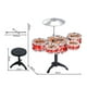 thumbnail image 5 of Juego de batería infantil con platillos trono ajustables, baquetas, instrumento musical de juguete para niños (rojo), 5 of 7
