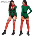 thumbnail image 4 of Traje de baño de licra con cremallera y manga larga para fiesta de Navidad de Zawaland, estampado 3D, para cosplay, Zentai, 4 of 5