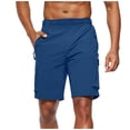 thumbnail image 2 of Mens Tactical Cargo Shorts With Zipper Pockets Quick Dry Elastic Waist Utility Shorts For Hiking And Work,Blue,XXXL, 2 of 5