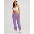 thumbnail image 2 of XINQIHANG Pantalon de Jogging Décontracté en Molleton pour Femmes Taille Haute, 2 of 6
