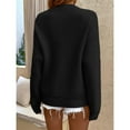 thumbnail image 6 of Fesfesfes Women Sweaters Casual V-Neck Buttons Solid Color Long Sleeve Tops Blouse, 6 of 6