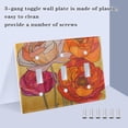 thumbnail image 3 of Yayeee Toggle Light Switch Wall Plate 2-Gang 4.56"x4.48" Decorative Outlet Cover, Orange Abstract Floral, 3 of 7