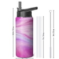 thumbnail image 4 of 18oz Insulated Water Bottle with Straw & Cleaning Brush, Wide Mouth Stainless Steel Flask, Liquid & Marble Print, 4 of 5