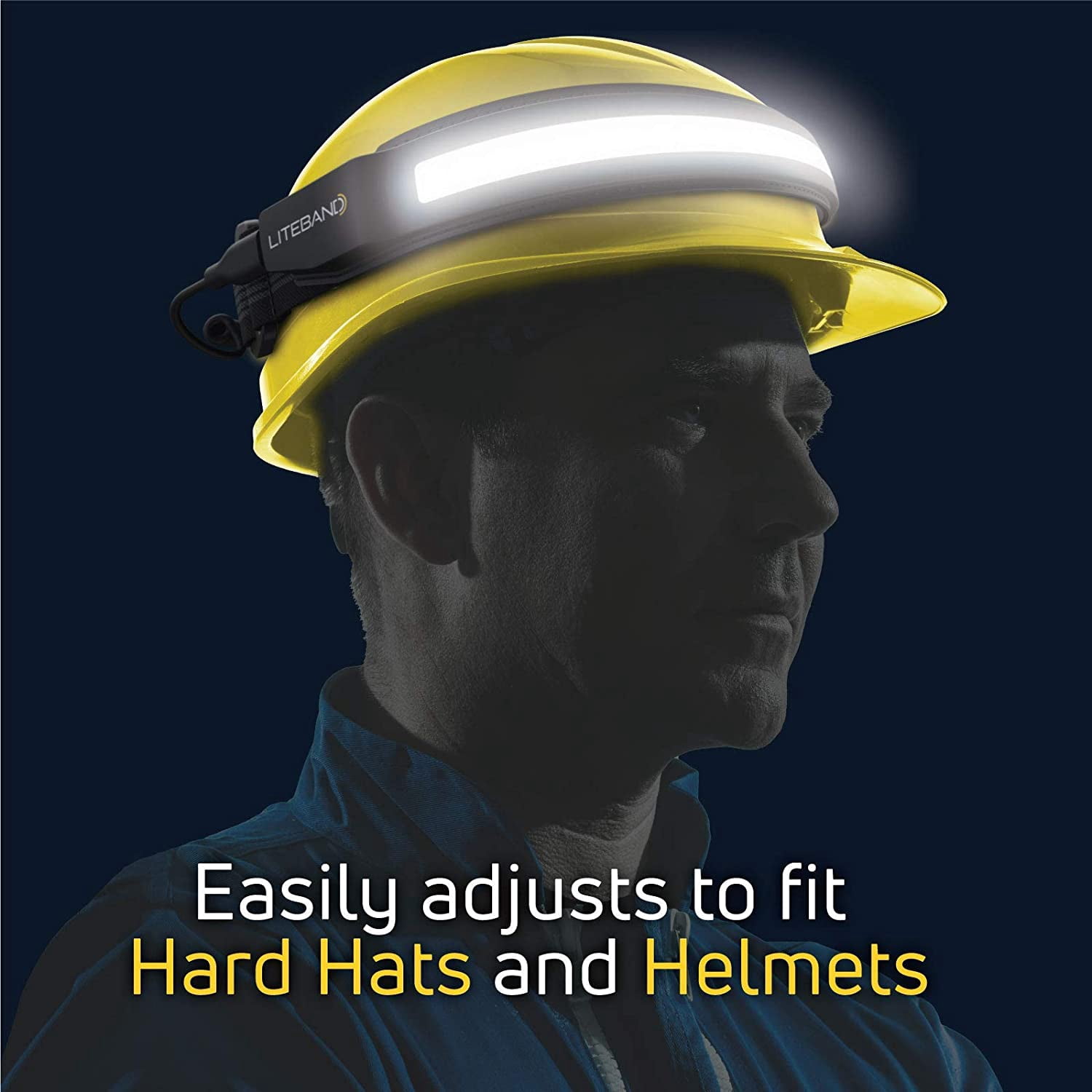 Liteband ACTIV 520 Lumen LED Headlamp, Rechargeable Battery Powered, Hard Hat Light, Night