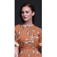 thumbnail image 4 of Bimba Rayon Blossom & Paradise Whydah Bird Printed Gown Kimono Sleeves Summer Long Maxi SlitÂ&nbsp;Dress-X-Large, 4 of 6