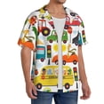 thumbnail image 2 of Pofeuu Transports with Animals Print Mens Casual Short Sleeve Shirts Beach Summer Spread Collar Pocket Tops Men's Casual Short-sleeved Shirt-Small, 2 of 5
