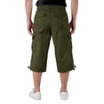 thumbnail image 6 of Men's Cargo Shorts 3/4 Relaxed Fit Casual Work Shorts Cotton Elastic Waist Outdoor Hiking Shorts with Multi Pockets Army Green L, 6 of 6