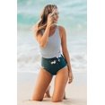 thumbnail image 2 of Traje de baño de una pieza con tirantes sexy y estampado de flores a rayas sin espalda para mujer Forro interior, 2 of 4