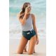 thumbnail image 3 of Traje de baño de una pieza con tirantes sexy y estampado de flores a rayas sin espalda para mujer Forro interior, 3 of 4