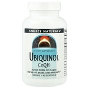 Source Naturals Ubiquinol CoQH Active form of CoQ10 for Heart, Brain, and Immunity* 100 mg -90 Softgels