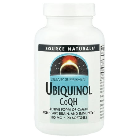 Source Naturals Ubiquinol CoQH Active form of CoQ10 for Heart, Brain, and Immunity* 100 mg -90 Softgels