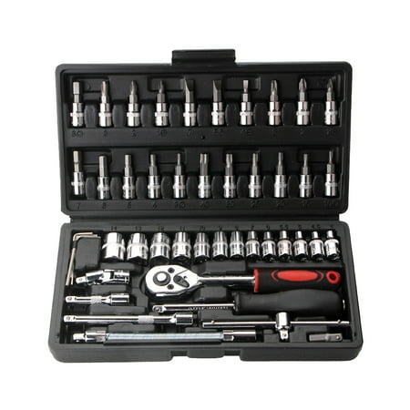 

FarDo 46Pcs/Set 6.3mm 46 In 1 Ratchet Socket Strong Torque Auto Maintenance Tools Multiple Socket Wrench Bits Set for Car