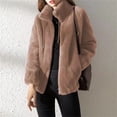 thumbnail image 2 of Sherpa Fleece Jackets for Women Casual Solid Long Sleeve Zipper Hooded Plush Coat Winter Warm Sweater Tops, 2 of 5