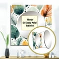 thumbnail image 3 of Designart "Teal Orange Scandinave Floral Elegance Nordic Florals" Abstract Teal Large Square Mirror - Square Bedroom Mirror Printed Wall Decor - Traditional Square Printed Wall Mirror Art, 3 of 5