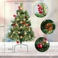 thumbnail image 3 of 30in Artificial Christmas Trees Set of 2 Pre-Lit Mini Christmas Trees with 30 LED Lights, Bright Ball, Pine, Berries for Indoor Outdoor Decor, 3 of 6