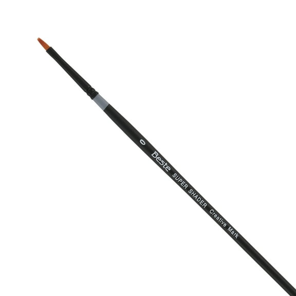 Creative Mark Beste Golden Taklon Super Shader #0  Artist Brush, Professional Watercolor Brushes, For Acrylic Painting, Short Handle, Sharp Edges, Hand-Tied & Shaped