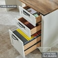 thumbnail image 6 of OKD 60" Farmhouse L Shaped Executive Desk with Storage Drawers, Wood Home Office Desk with File Cabinet & Charging Station, Antique White, 6 of 8