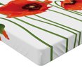 thumbnail image 2 of Ambesonne Floral Fitted Sheet, Pastoral Flowers Botany, Full Size, Red and Green, 2 of 3