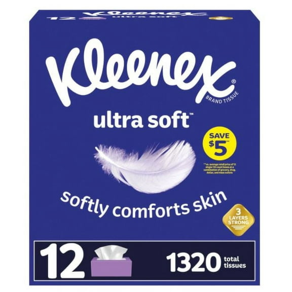 Kleenex Ultra Soft Facial Tissues, Flat Boxes (110 tissues, 12 pk.)
