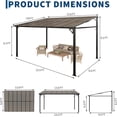 thumbnail image 2 of 10x14 FT Heavy Duty Wall Mounted Gazebo Pergola,All-Weather Lean to Gazebo with 6mm Anti-UV Polycarbonate Roof & Pre-Drilled Post Bases,Metal Frame Awning,Hard Top Gazebos for Outdoor Deck & Backyard, 2 of 8