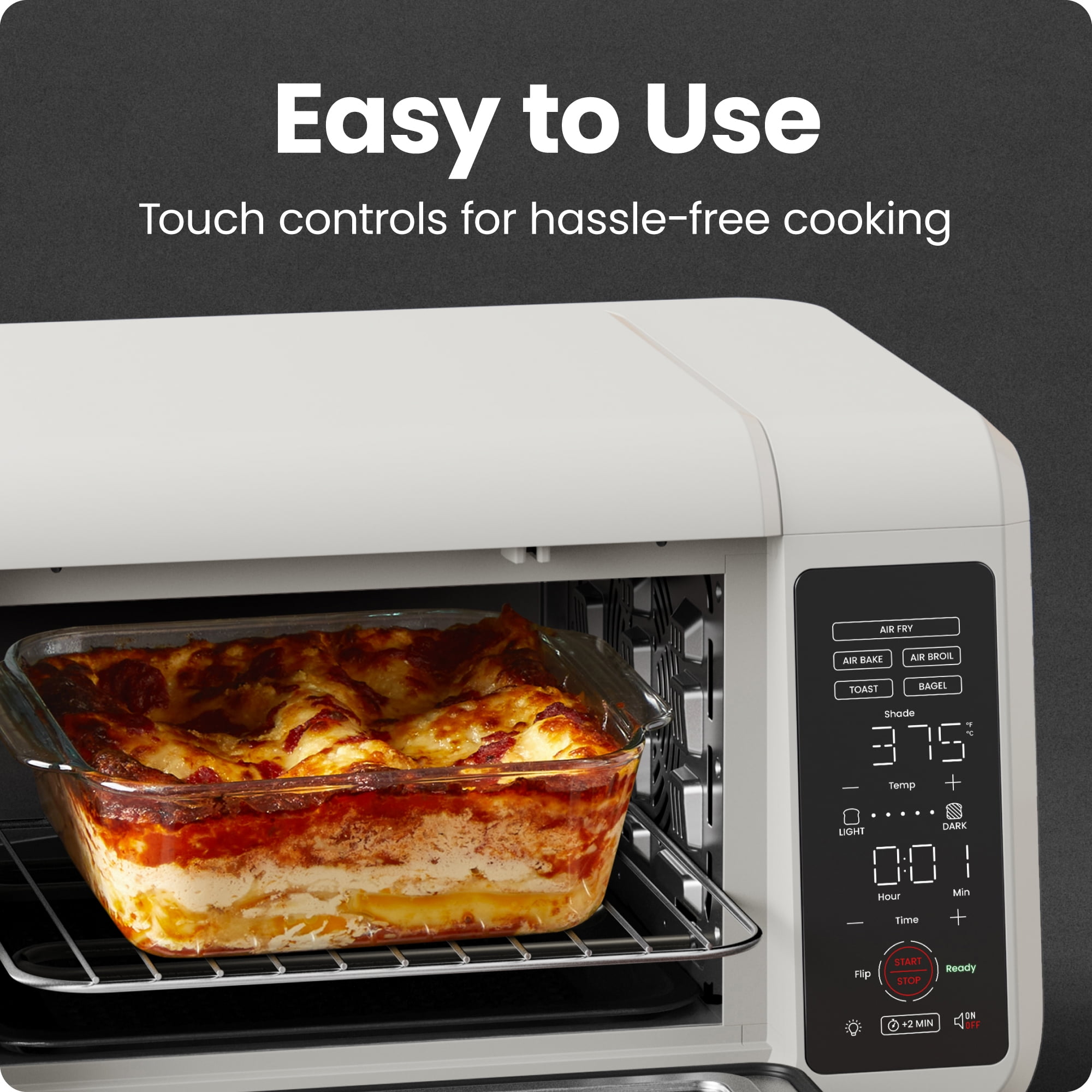 Chefman EasyAir 15 Qt. Toaster Oven Air Fryer, 5 Cooking Functions & 450°F Max Temperature – White
