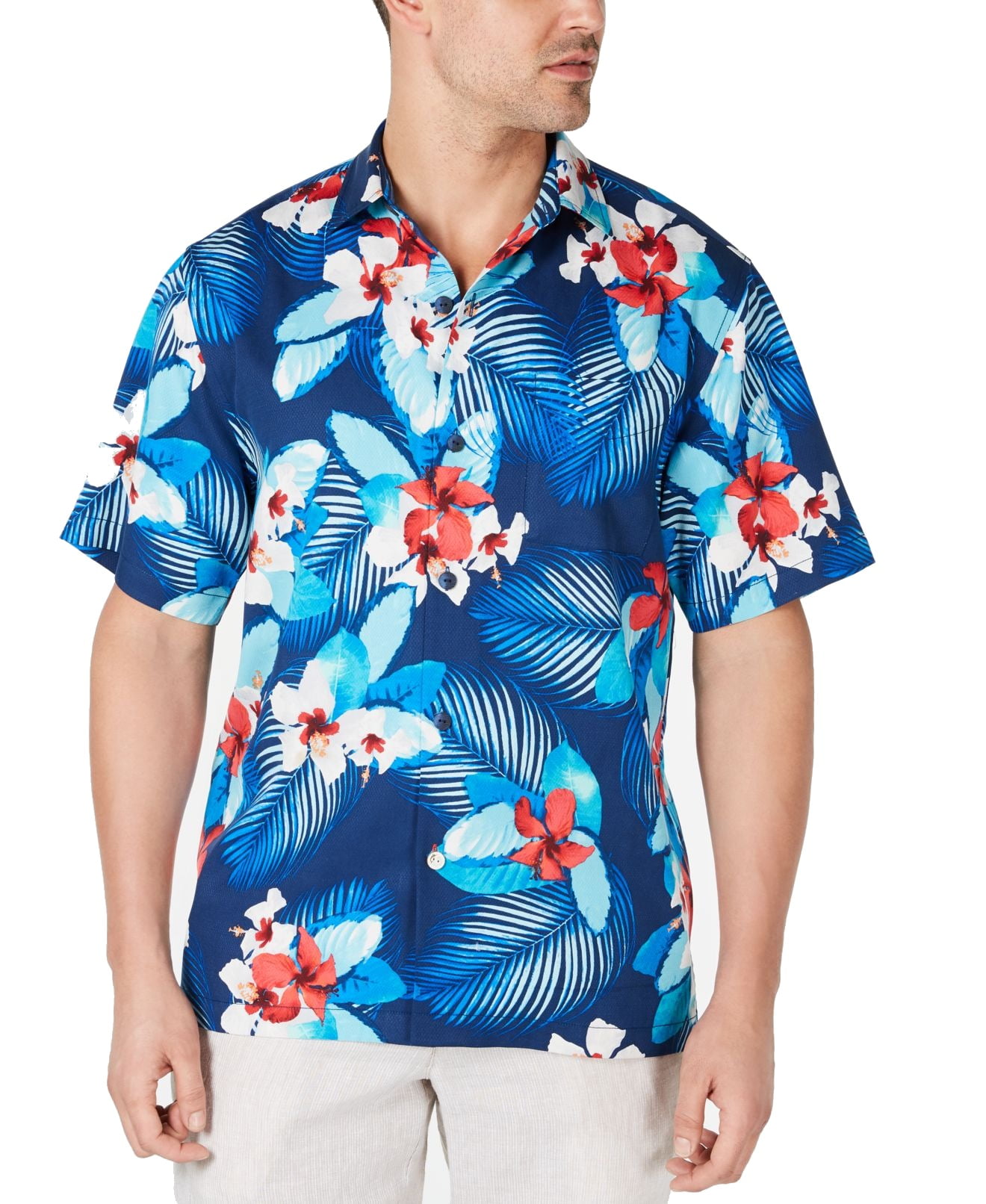 Tommy Bahama - Mens Shirt Large Floral Print Button Up Silk L - Walmart ...