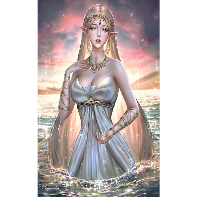 Pintura de diamante 5D DIY Taladro redondo completo Diosa Kit Decoración del hogar Arte Artesanía Hugtrwg Para estrenar