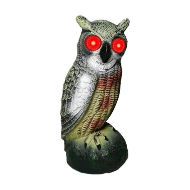 Fake Owl Statue Owl Decoys To Scare Birds Away Horned Owl Scarecrow Sculpture Outdoor Natural