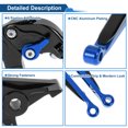 thumbnail image 4 of Palancas de freno y embrague cortas y largas para Kawasaki NINJA650R 2009-2016, palanca de freno ajustable de motocicleta, aleación de aluminio, mango negro con extremo azul, 4 of 6