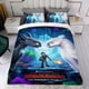 thumbnail image 4 of Cómo Entrenar a Tu Dragón Conjunto de sábanas temático, trío de piezas, cómodo y amigable con la piel, diseño único, regalo de decoración para el hogar para familiares, amigos y fans,173X218cm, 4 of 6