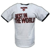 CM PUNK Best In The World Mens White Ringer T-shirt XXL