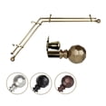 thumbnail image 1 of 3/4" Dia Adjustable Corner Window Double Curtain Rod 120 to 170" (each side) in Antique Brass with Ludmila Finials,(4790-994-CR), 1 of 4