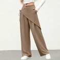 thumbnail image 7 of TEAJOPSUU Women's Wide Leg Pants High Waisted Tie Waist Wrap Pants with Pockets Casual Solid Color Daily Pants Khaki, 7 of 7