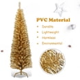 thumbnail image 2 of Gymax 6ft Pencil Artificial Christmas Tree Electroplate Pencil Tree (Champagne), 2 of 9