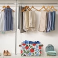 thumbnail image 5 of Yayeee Canvas Storage Basket with Handles for Shelves Fabric Bins Closet Organizer, Vibrant Strawberries, 5 of 8
