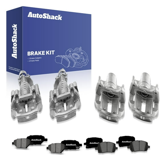 AutoShack Front & Rear Brake Calipers   Ceramic Brake Pads Replacement for 2004-2012 Chevrolet Malibu 2006-2010 Pontiac G6 2007-2009 Saturn Aura 12-PC Kit