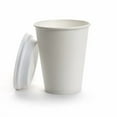 thumbnail image 3 of AME D'ESSENCE (300 PC) Combo 8 oz Paper Cups with Dome Lids and Bonus Stirrers Disposable Hot Cups White Coffee Cups, 3 of 4