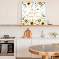 thumbnail image 6 of Sunflower Wall Art Painting on Canvas, Summer Botanical Green Eucalyptus Leaves Canvas Art Home Prints Wall Art Framed Modern Artwork for Living Room Bedroom Wall Decor 16x16in, 6 of 9